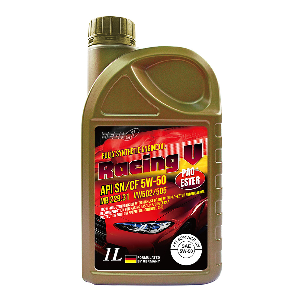 【TECH1】Racing V SN/CF 5W-50 PAO+Ester競技型全合成潤滑油 1L